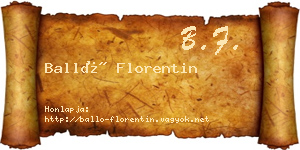 Balló Florentin névjegykártya